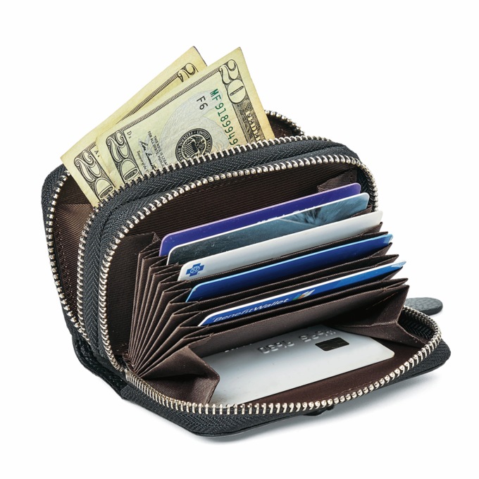 RFID Block Security Wallet, Black, large