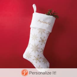 Golden Snowflake Christmas Stocking, , large